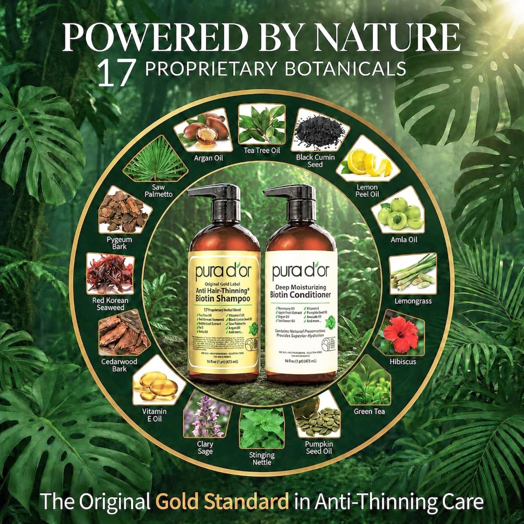 PURA D’OR Anti-Thinning Biotin Shampoo and Conditioner