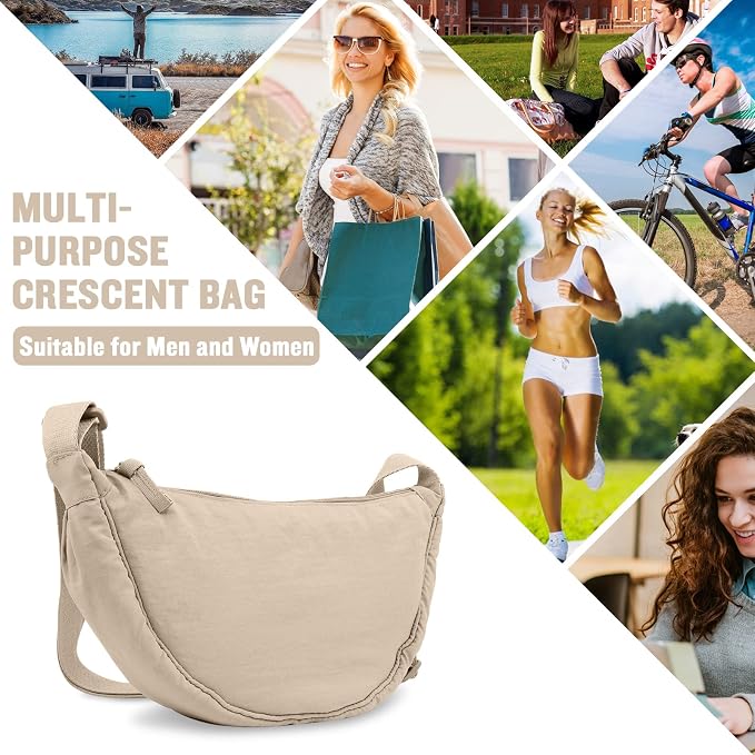 EVGLOW nylon crescent travel crossbody bag