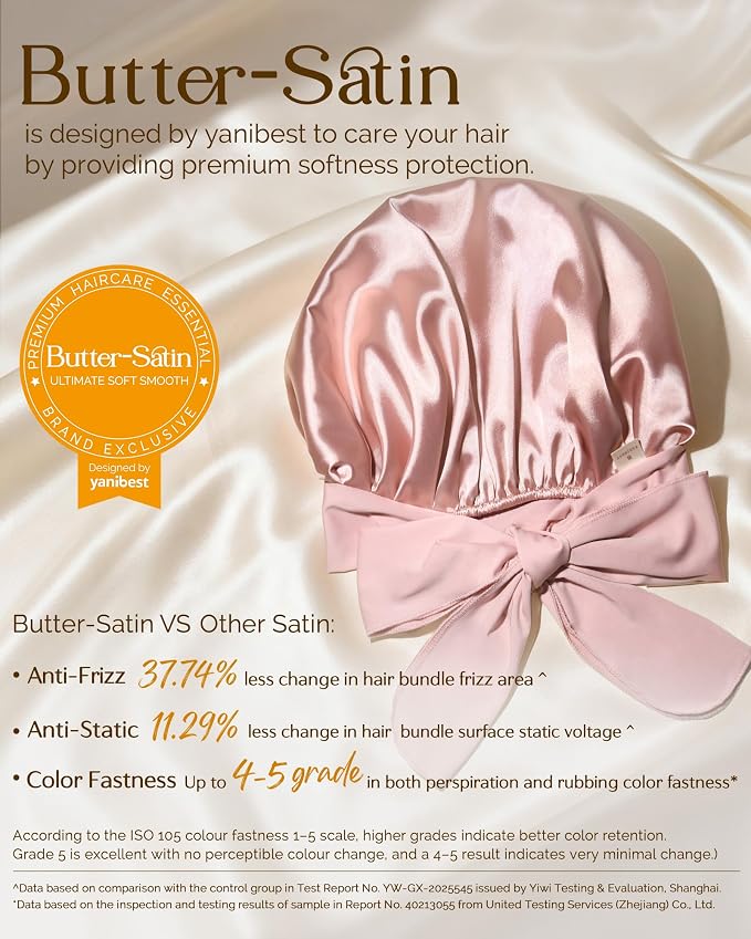 YANIBEST adjustable satin bonnet for curly hair
