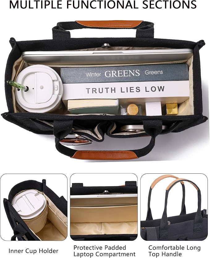 ZHMO Canvas Laptop Tote Bag